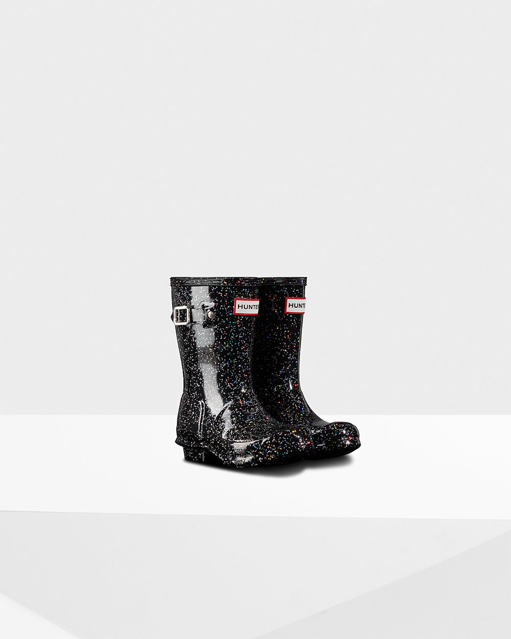 Bottes de Pluie Hunter Original Petits Giant Glitter Enfant Noir BTRKOGF-75